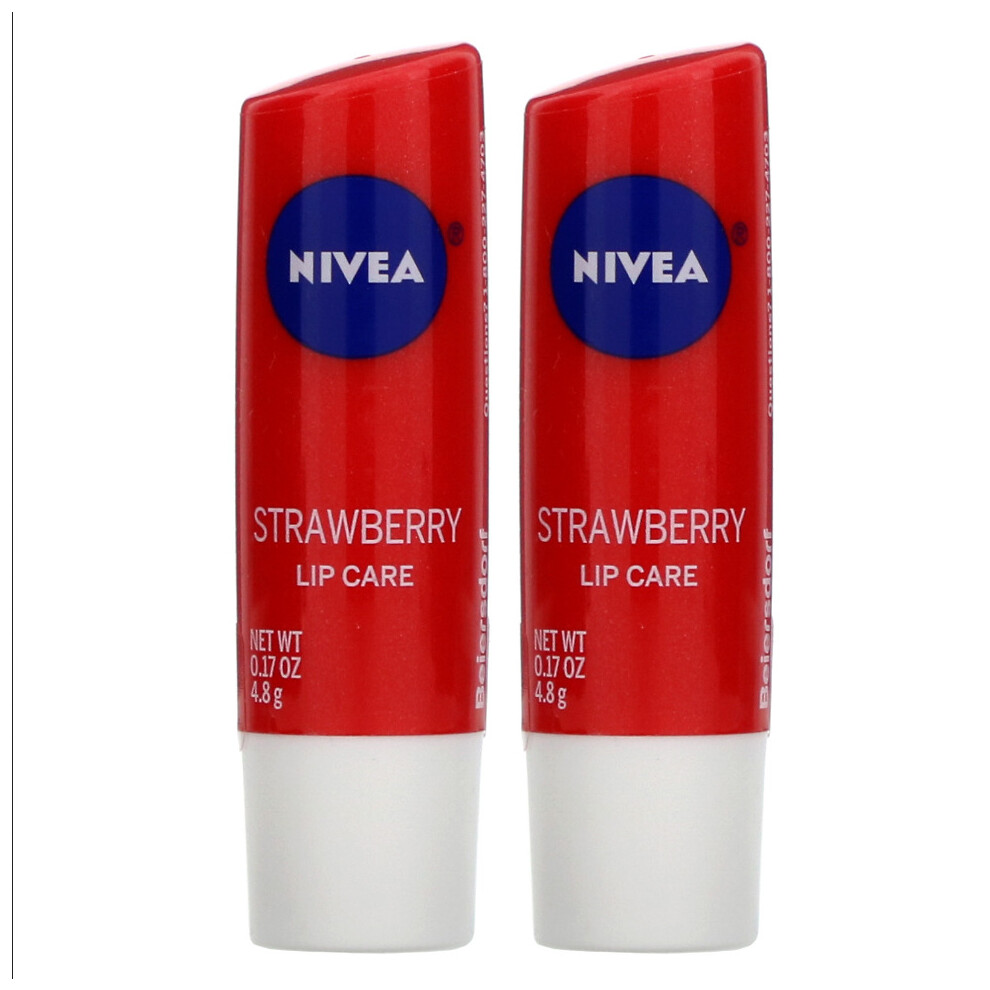 Nivea, Lip Care, Strawberry, 2 Pack, 0.17 oz (4.8 g) Each