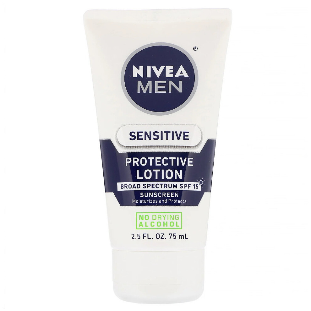 Nivea, Men, Sensitive Protective Lotion, SPF 15, 2.5 fl oz (75 ml)