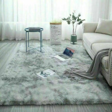 (Silver Grey, 120 x 170) Fluffy Shaggy Rug Large Carpet Mat Bedroom Rug