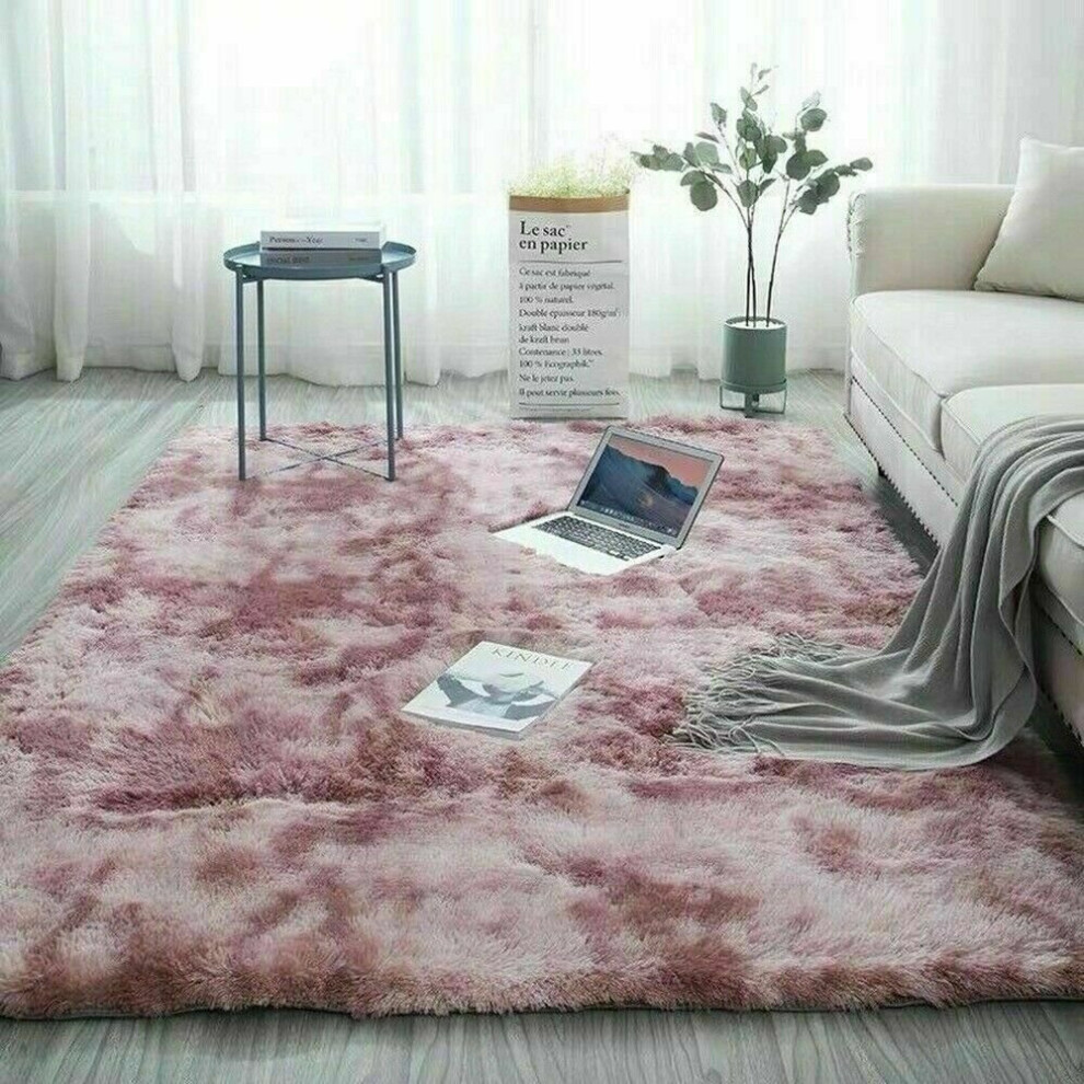 (Pink, 200 x 290) Fluffy Shaggy Rug Large Carpet Mat Bedroom Rug