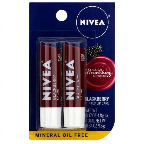 NIVEA Nivea, Χρωματισμένη Ομάδα Φροντίδας, Φράουλα, 2 Πακέτα, 0.17 oz (4.8 g) Κάθε 1