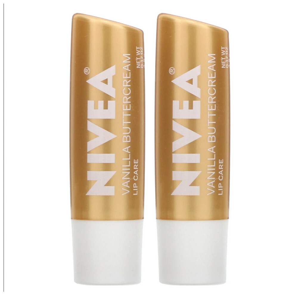 Nivea, Lip Care, Vanilla Buttercream, 2 Pack, 4.8g Each