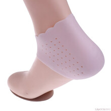 (WHITE) 1 Pair Soft Silicone Foot Chapped Care Moisturizing Gel