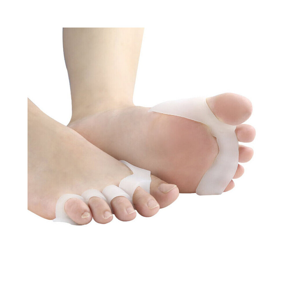 Hkhbjs 2Pcs Silicone Gel Feet Fingers 5-Hole Toe Separator Bunion Adjuster
