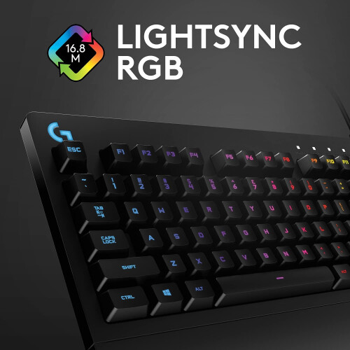Logitech Logitech G213 Prodigy Gaming Keyboard, LIGHTSYNC RGB Backlit Keys, Spill-Resistant, Customizable Key 1