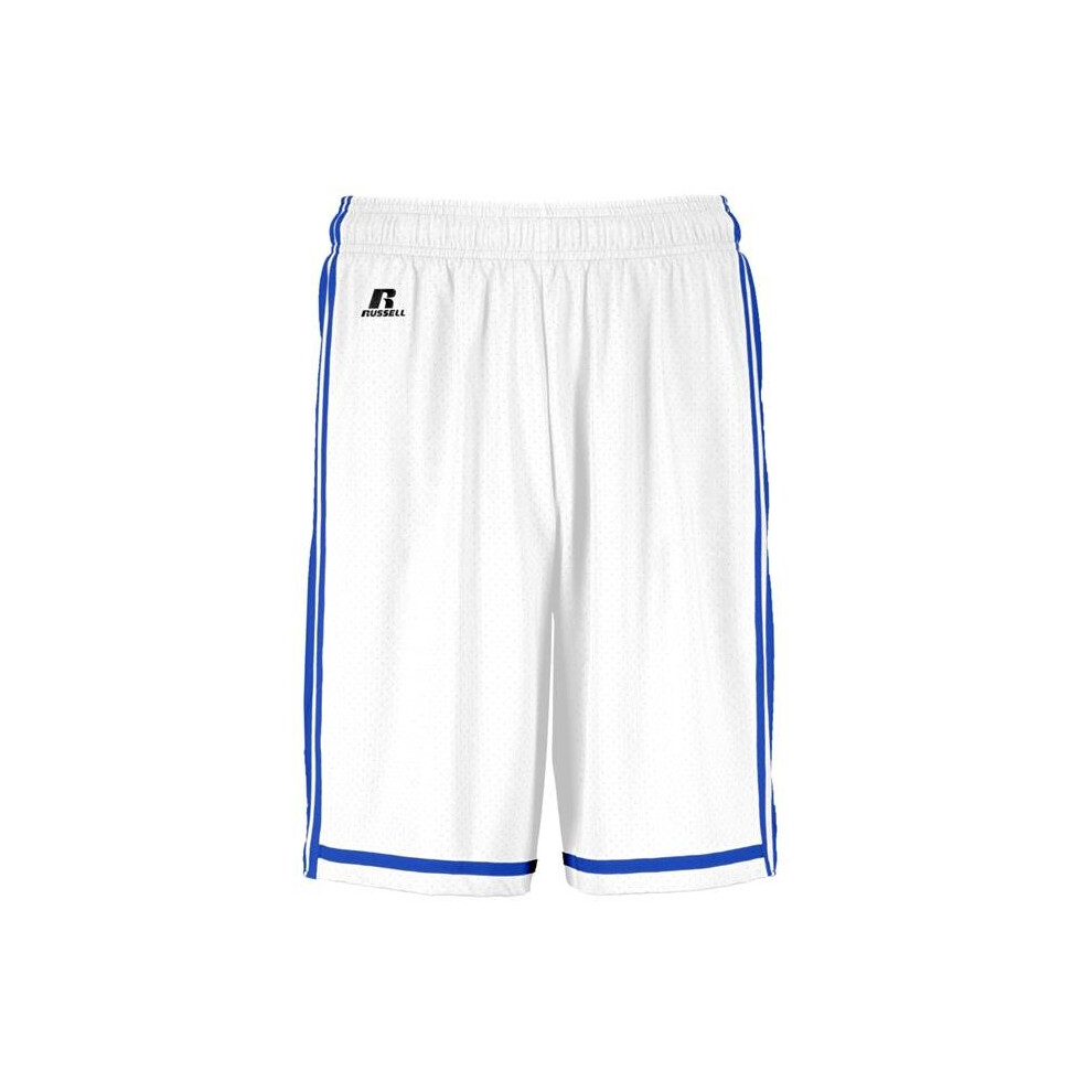 Russell 4B2VTB.WRO.L Youth Legacy Basketball Shorts, White & Royal - Large