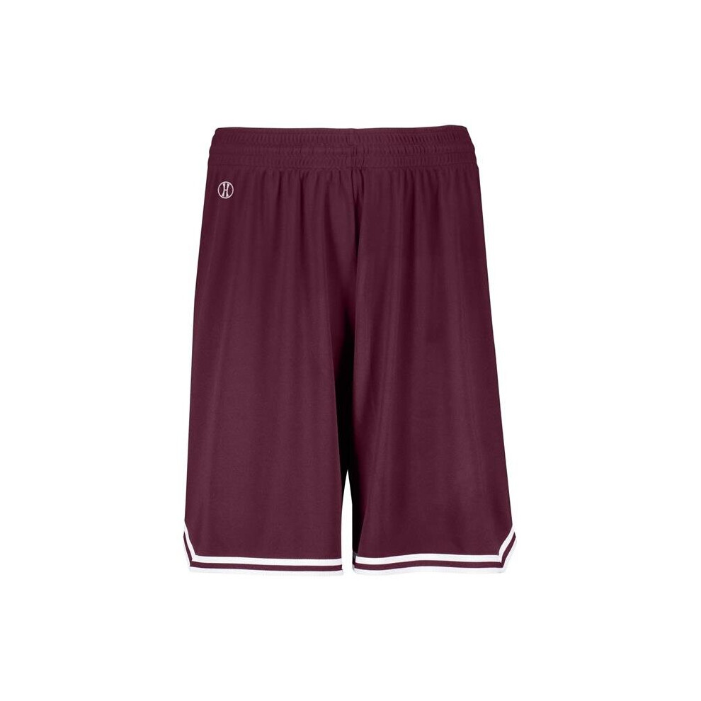Holloway 224077.380.2XL Adult Retro Basketball Shorts, Maroon & White - 2XL-image-OPC-P87SDYN-NEW