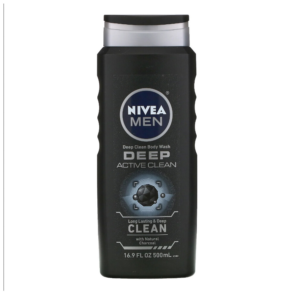 Nivea, Men, Deep Clean Body Wash, Deep Active Clean, 500ml