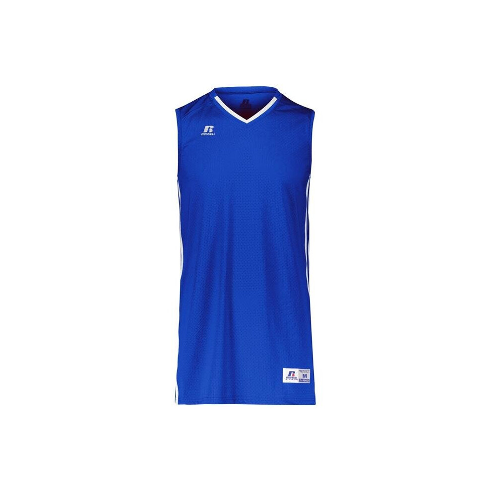 Russell 4B1VTM.ROW.S Adult Legacy Basketball Jersey, Royal & White - Small