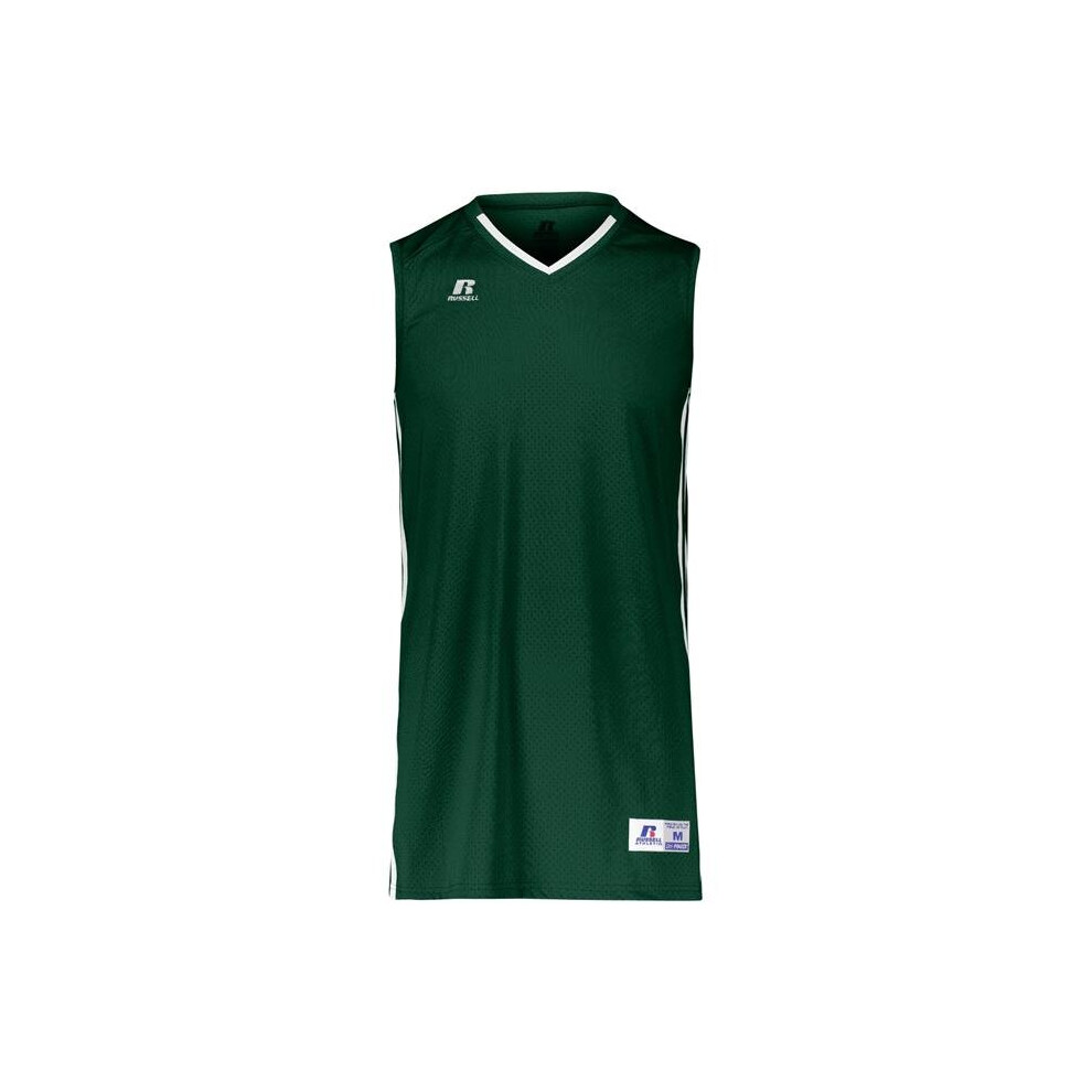 Russell 4B1VTM.DWI.M Adult Legacy Basketball Jersey, Dark Green & White - Medium