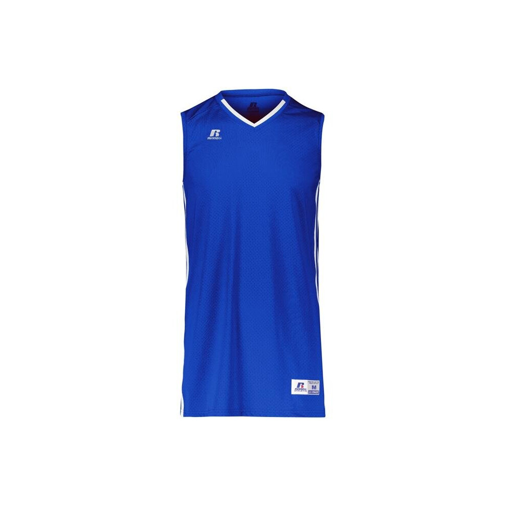Russell 4B1vtm.row.xl Adult Legacy Basketball Jersey, Royal & - Extra Large White