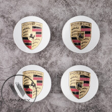 (Silver Gold ) Set of 4 Porsche alloy wheel caps 75mm