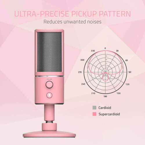 Razer Seiren X Streaming Microphone - Built-In Shock Mount - Quartz Pink 1