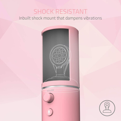 Razer Seiren X Streaming Microphone - Built-In Shock Mount - Quartz Pink 2