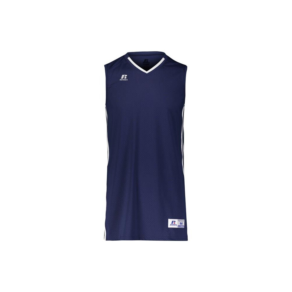 Russell 4B1VTB.NWH.S Youth Legacy Basketball Jersey, Navy & White - Small