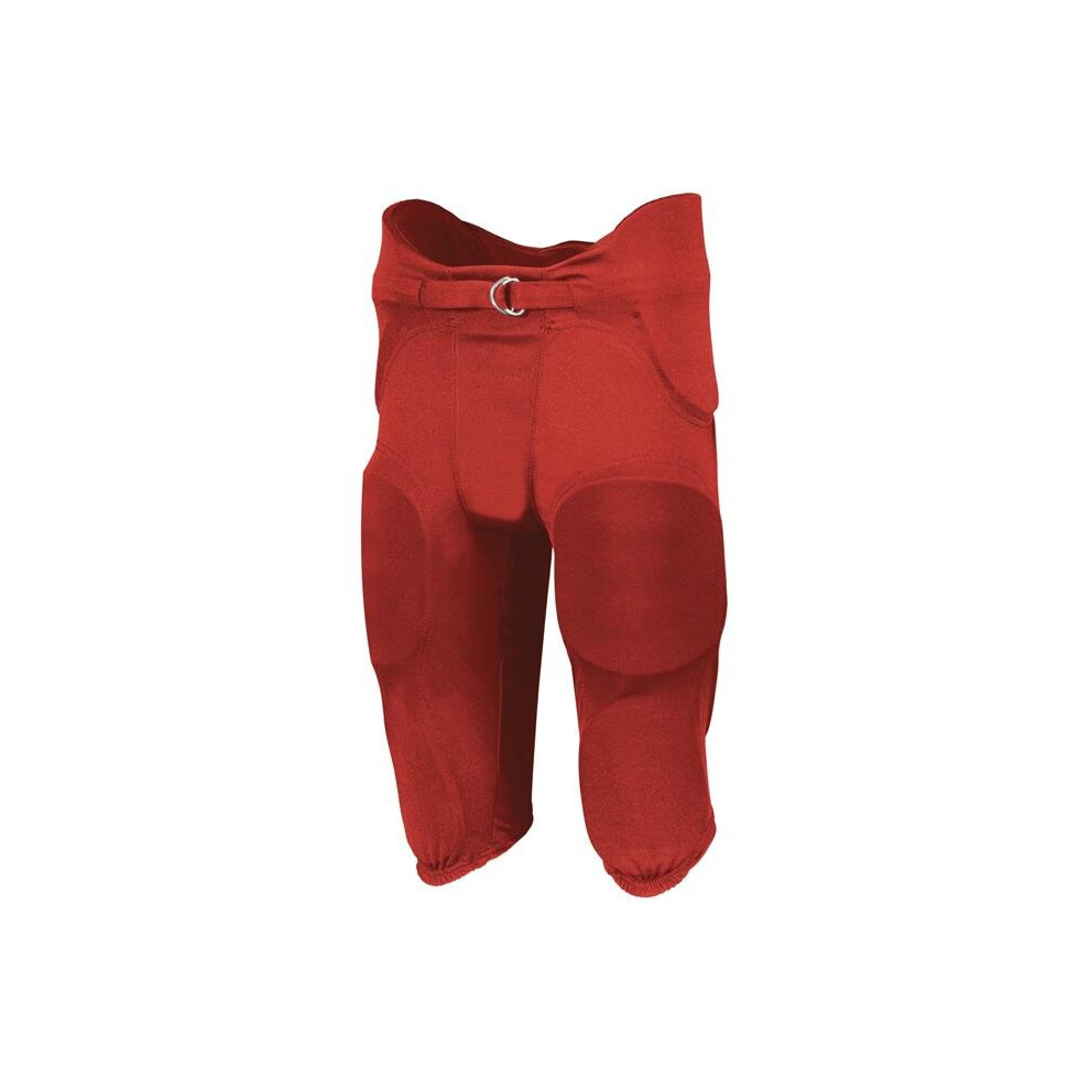Russell F25pfm.trr.m Adult Integrated 7-Piece Pad Pant, True - Medium Red