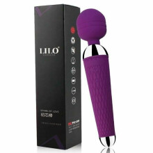 (Dark Purple-With Box) Magic Wand Vibrator 10 Modes Rechargeable Body Massager