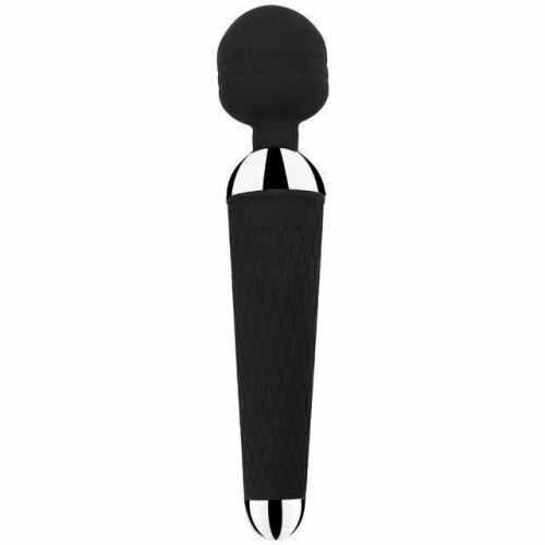 (Black-No Box) Magic Wand Vibrator 10 Modes Rechargeable Body Massager