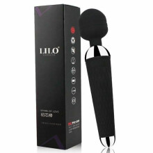 (Black-With Box) Magic Wand Vibrator 10 Modes Rechargeable Body Massager