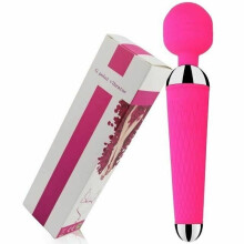 (Pink-With Box) Magic Wand Vibrator 10 Modes Rechargeable Body Massager