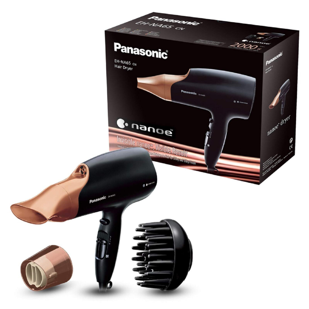 Panasonic EH-NA65CN Nanoe Hair Dryer with Diffuser for Visibly Improved Shine (Rose Gold) EH-NA65 Rose Gold