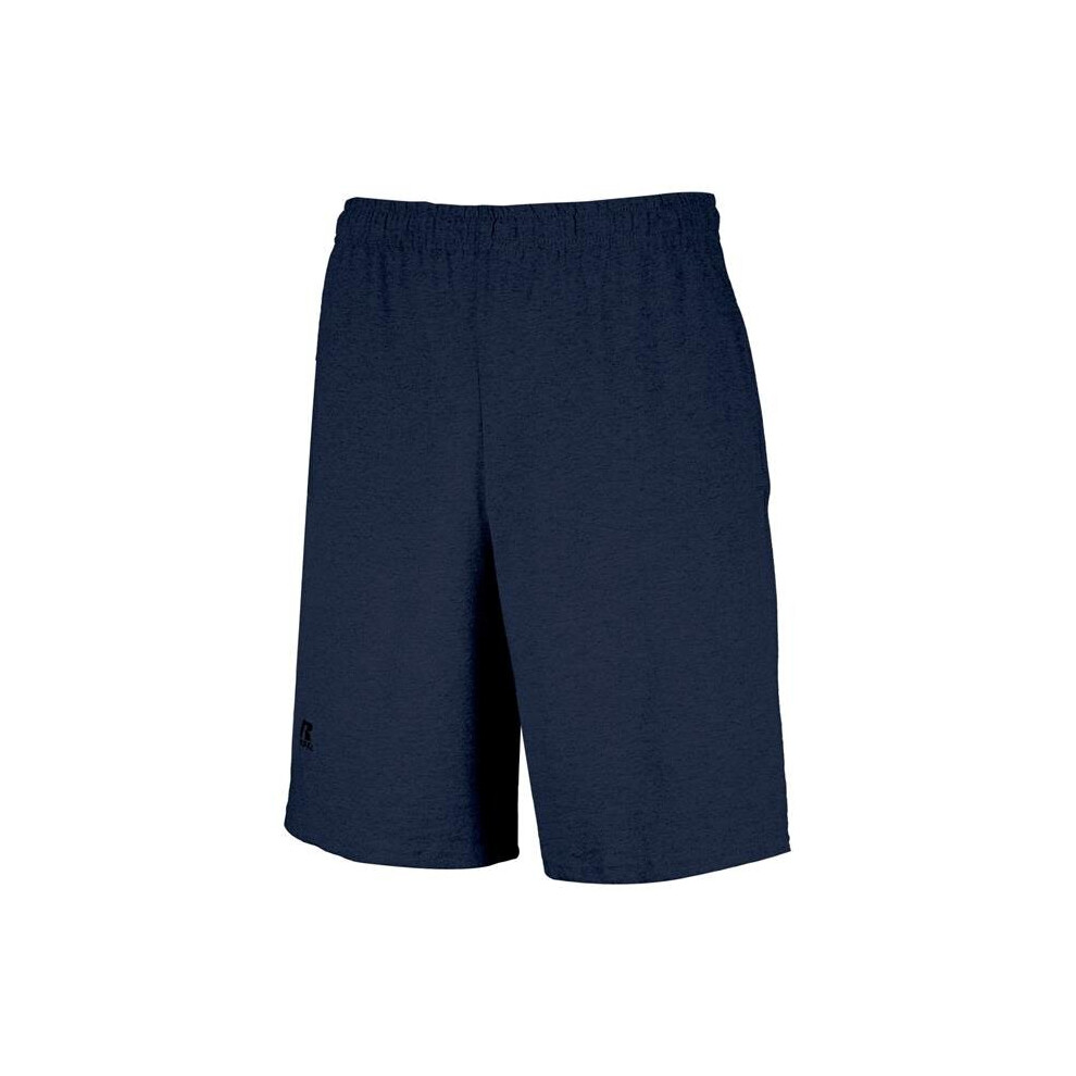 Russell 25843M.YP1.4XL Adult Basic Cotton Pocket Shorts, Navy - 4XL