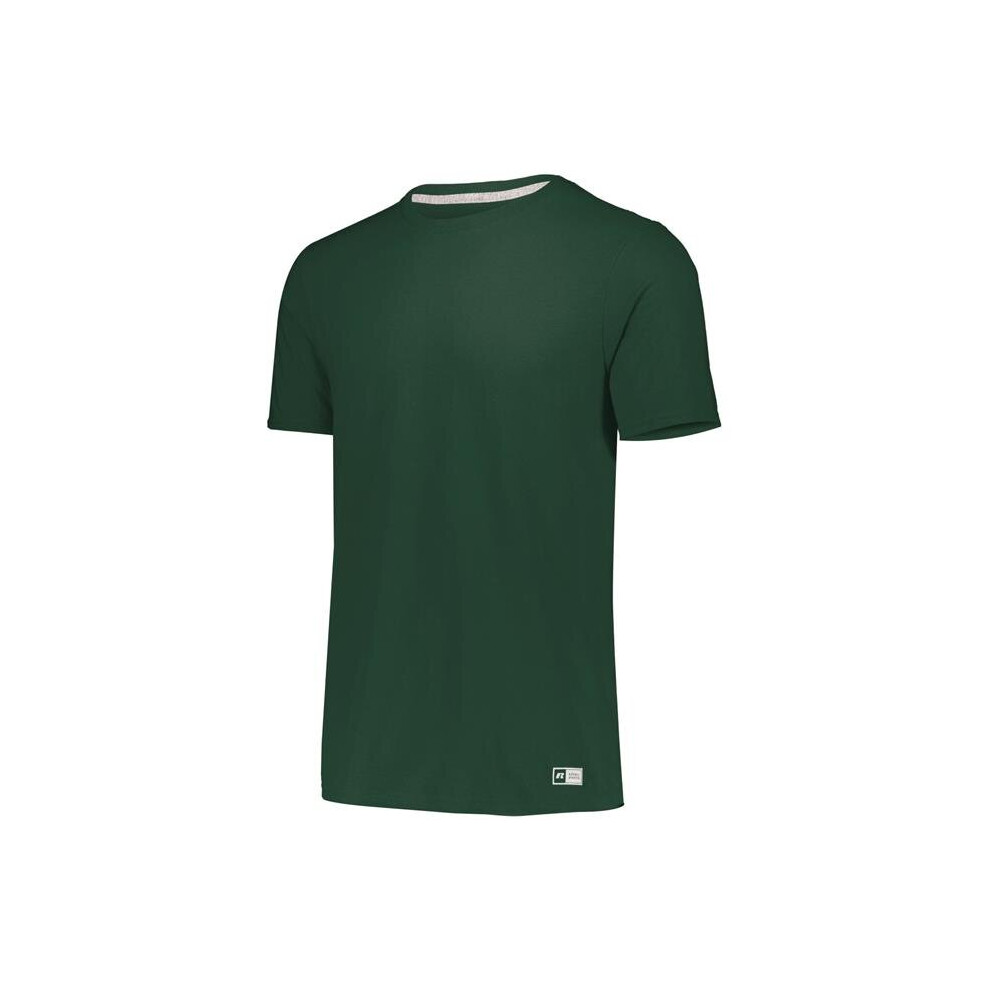 Russell 64STTM.DGR.S Adult Essential T-Shirt, Dark Green - Small