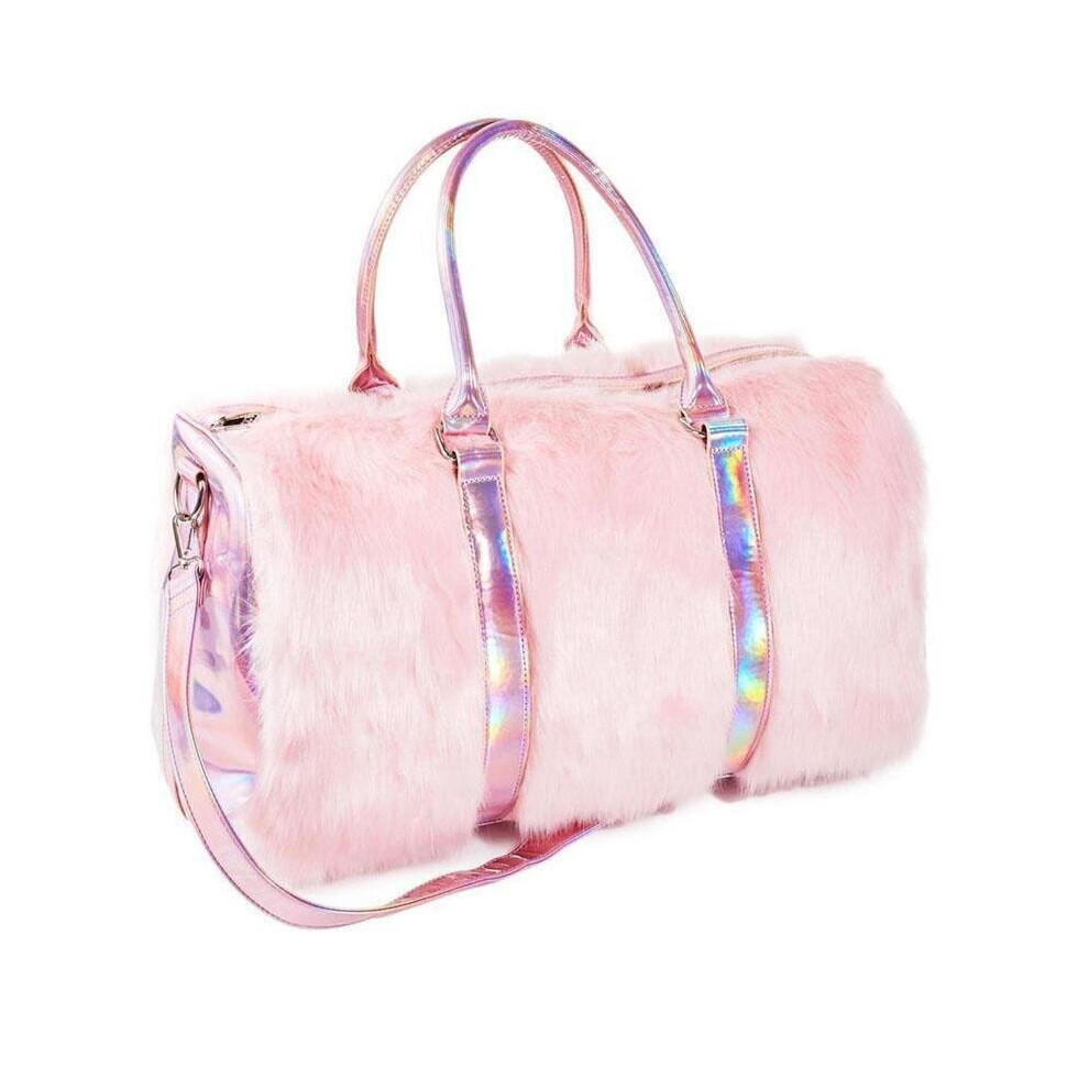 Pink Fur Duffle Bag