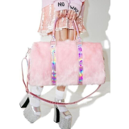 Pink Fur Duffle Bag 1