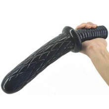 (Black) 31Cm 12.2Inch Real Faak Dildo Dong Colour Rubber Sex Toy 4.9Cm Thick Butt Plug