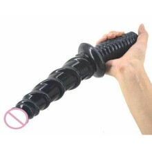 (Black) 29Cm 11.4Inch Faak Dildo Dong Colour Rubber Sex Toy 4.8Cm Thick Butt Plug