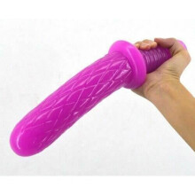 (Purple) 31Cm 12.2Inch Real Faak Dildo Dong Colour Rubber Sex Toy 4.9Cm Thick Butt Plug