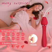 Rose Clitoral Sucking G Spot Vibrator, Nipple Dildo Rabbit Vibrator