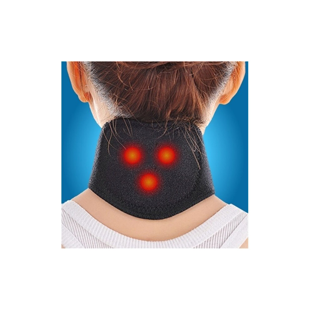 Black Magnetic Therapy Neck Belt Tourmaline Self Heating Magnetic Therapy Neck Wrap Belt Brace Pain Relief Cervical Vertebra Protect