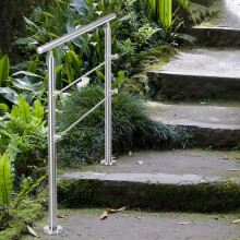(100cm 2 Cross Bar) Handrail Kit Outdoor Grab Rail Garden Step Support Variable Angle