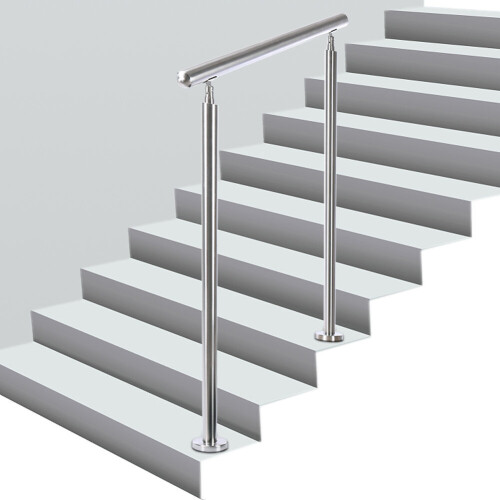 Living And Home (120cm 0 Cross Bar) Handrail Kit Outdoor Grab Rail Garden Step Support Variable Angle