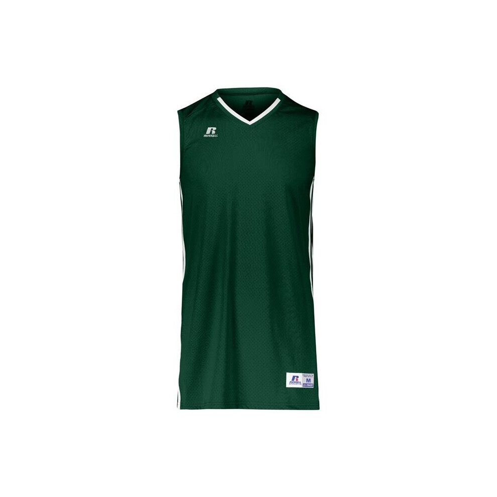 Russell 4B1VTM.DWI.L Adult Legacy Basketball Jersey, Dark Green & White - Large