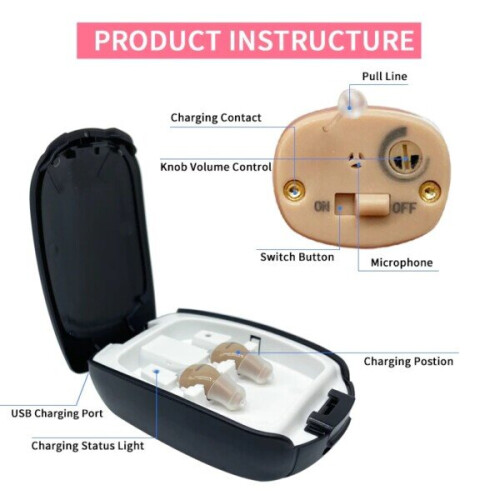 (Pair) Rechargeable Hearing Aids and Invisible Hearing Aid (Upgrade version) 2