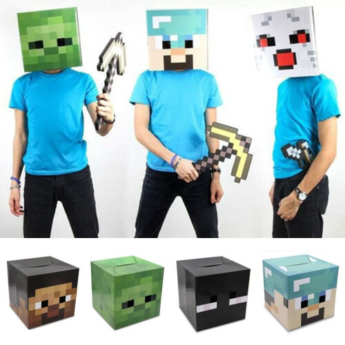 Minecraft Cardboard Headgear Box Cosplay Costume on OnBuy
