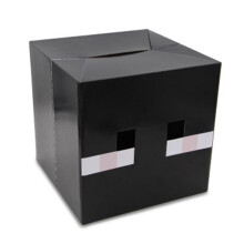(Black Enderman) Minecraft Cardboard Headgear Box Cosplay Costume