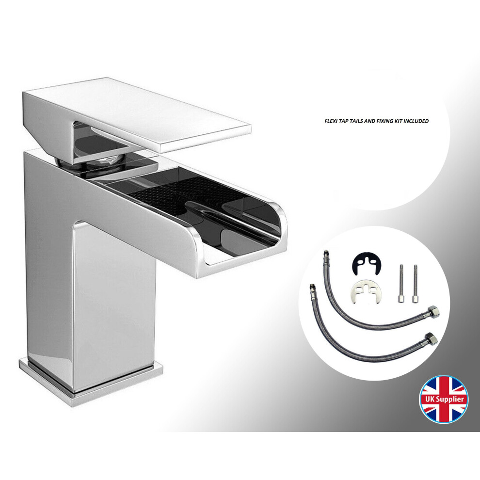 Chrome Bathroom Waterfall Basin Tap incl Fixings