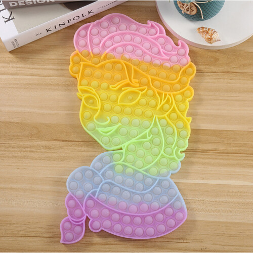 (Rainbow ) POPIT Toy Fidget Toys Princess Elsa Push it Bubble