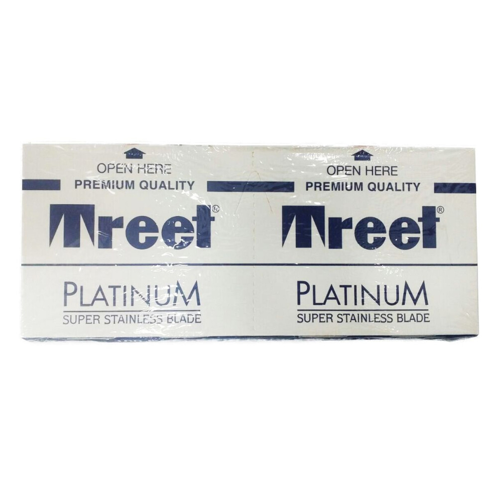 Treet Platinum Super Stainless Double Edge Razor Blades, (100 Blades)-image-OPC-P87VCPT-NEW