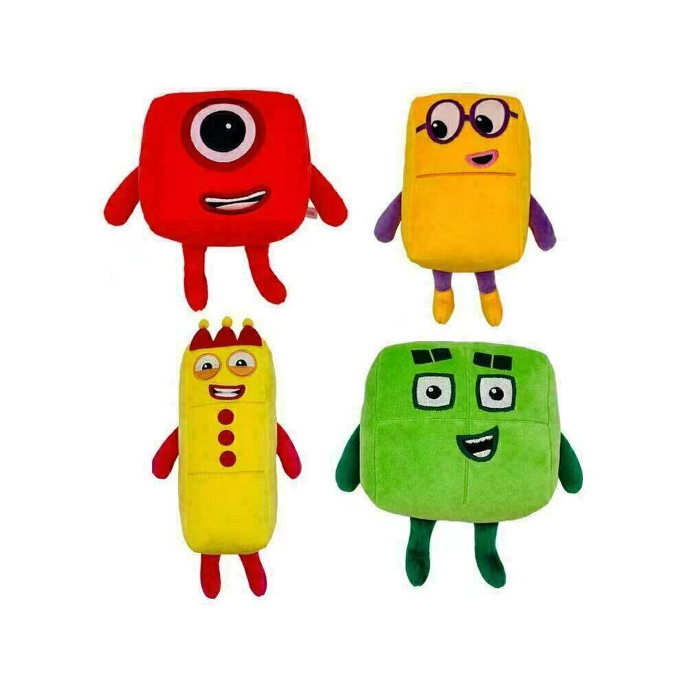 (4PCS/ONE OF EACH) Numberblocks Plush Toy Soft Number Blocks Dolls