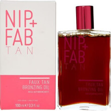 Nip+Fab Faux Tan Bronzing Oil 100ml – Lightweight, high-tech tan agent for a natural, nourished glow (face & body) with niacinamide & argan oil
