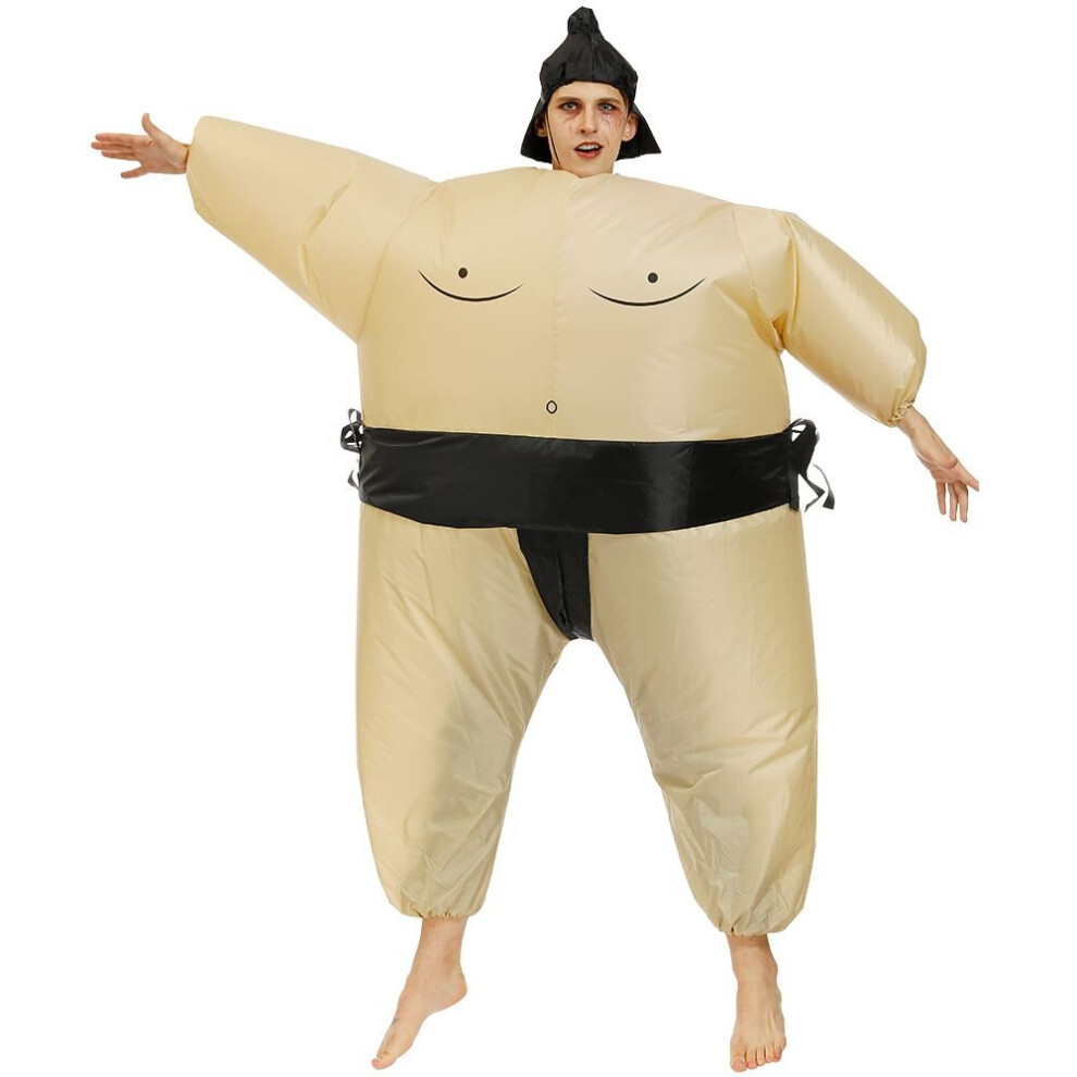 (Black-Adult) Sumo Inflatable Wrestler Costume Suits For Adult/Children Multicoloured