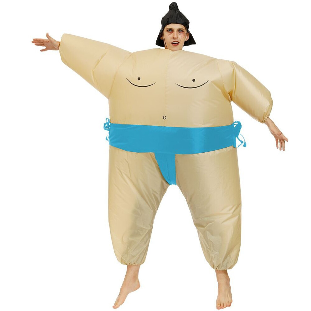 (Blue-Adult) Sumo Inflatable Wrestler Costume Suits For Adult/Children Multicoloured