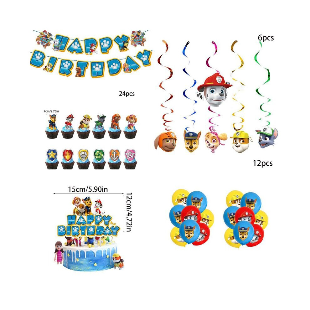 (43Pcs Set) Paw Patrol Party Supplies Kid's Birthday Decoration set