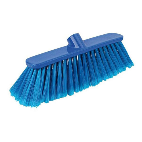 (Blue) Poly Broom Head Stiff Bristles