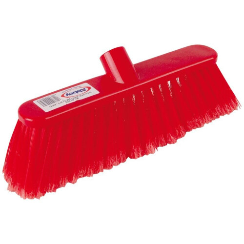 (Red) Poly Broom Head Soft Bristles